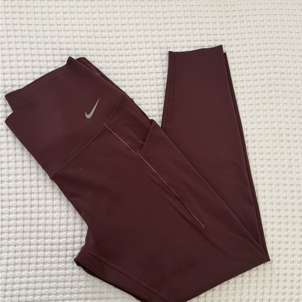 Nike Burgundy Leggings with Logo